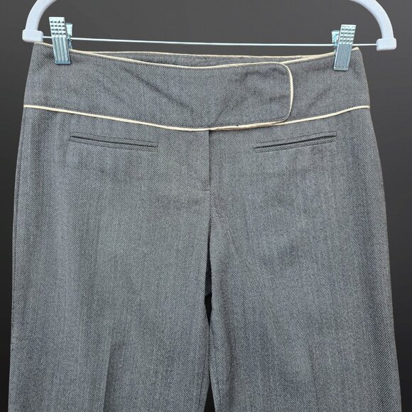 Vintage Bebe Pants Womens Size 4 Gray Wide Leg Flare Low Rise Y2K Office Siren - Picture 3 of 9